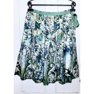 VINTAGE : Worthington : size : 8 : Y2K colorful floral pleated preppy bow skirt
